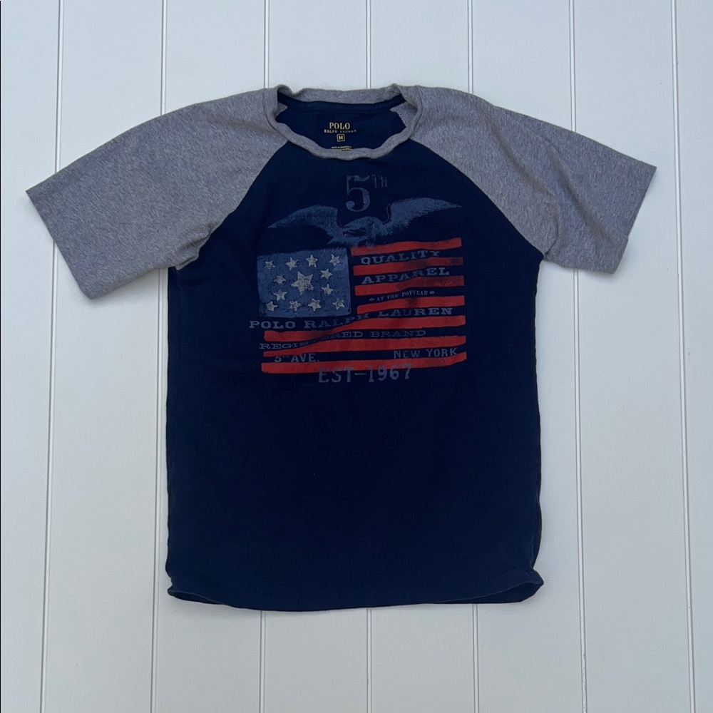 Polo by Ralph Lauren Kids T-Shirt in Navy and Gray